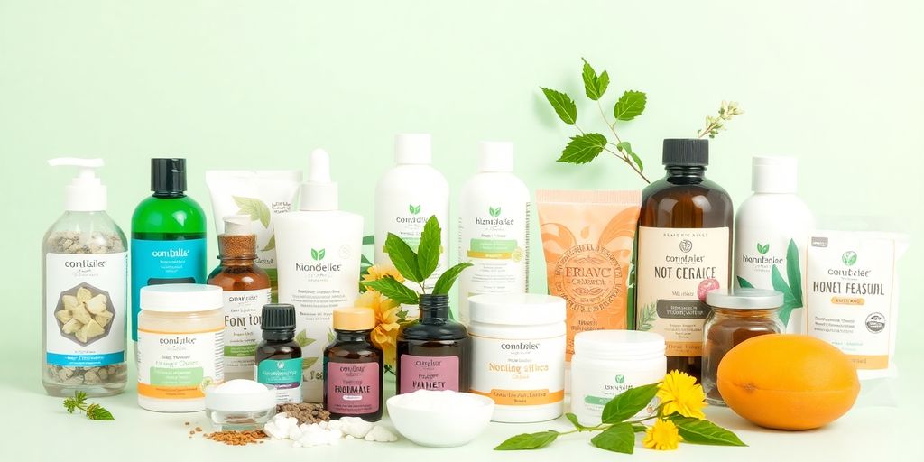 Gesundheitsprodukte in einer Apotheke.